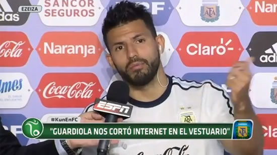 Aguero frustrated by Guardiola's wi-fi ban