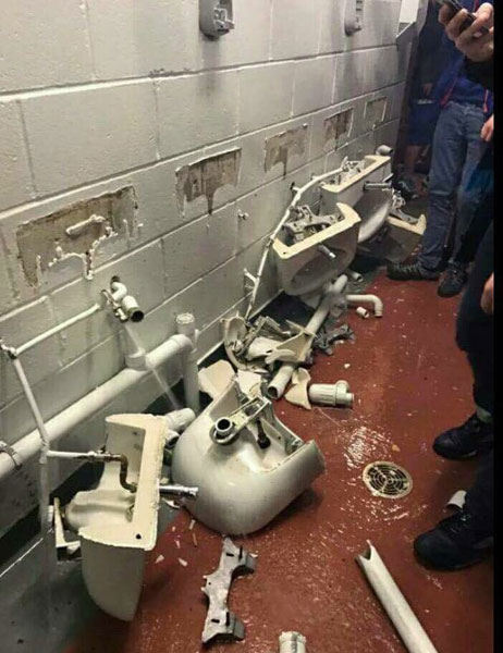 Man City fans vandalised facilities at Old Trafford after the Man United defeat