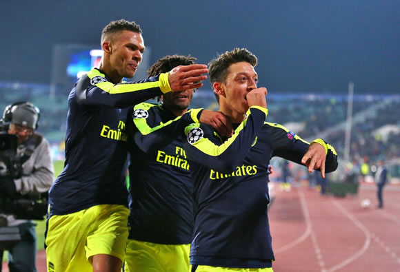 Ludogorets Razgrad 2 - 3 Arsenal: Arsenal come from behind to win and seal a place in last 16 of Champions League