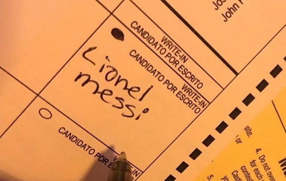 Messi receives a vote in the US presidential election