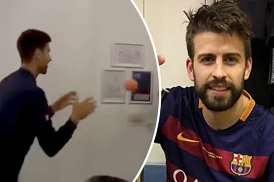 Watch tennis ace and Barcelona star battle it out in game of mini basketball