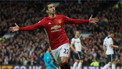 Manchester United 1 - 0 Tottenham Hotspur: Mkhitaryan fires United to win but leaves on stretcher