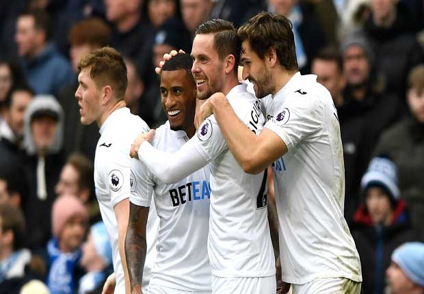 Manchester City 2-1 Swansea City: Jesus the saviour for Guardiola's side