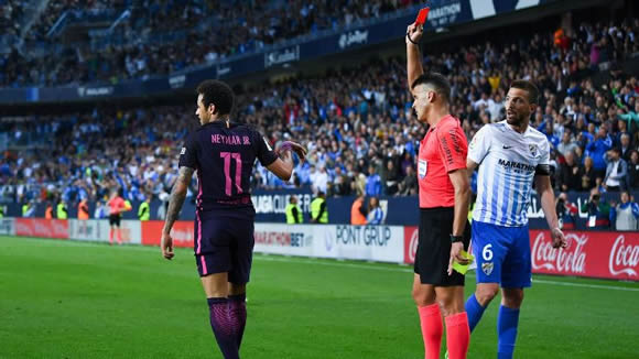 Barcelona's Neymar faces El Clasico suspension for clapping after red card