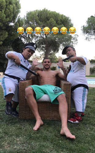 Real Madrid Star Photographed With Gun Toting Dwarves During Birthday Party