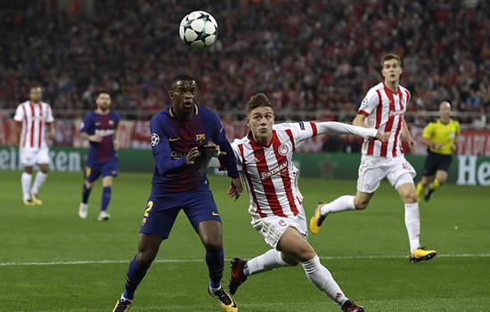 Olympiakos Piraeus 0 - 0 Barcelona: Barcelona held to goalless draw by Olympiacos