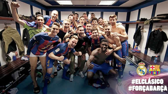 Barcelona repeat triumphant Bernabeu celebration photo