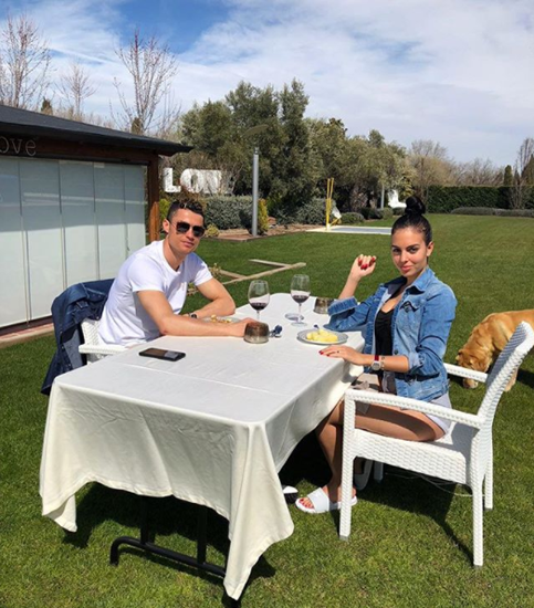 Cristiano Ronaldo dines with girlfriend Georgina Rodriguez as Real Madrid ace enjoys rest and relaxation before Juventus clash