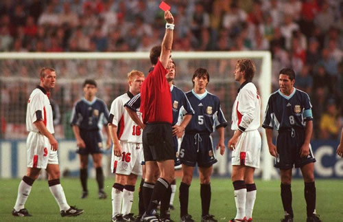 What David Beckham did in the car park after his red card vs. Argentina at France '98