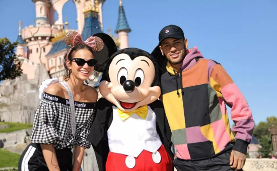 Neymar and stunning girlfriend Bruna Marquezine enjoy day of fun at Disneyland Paris