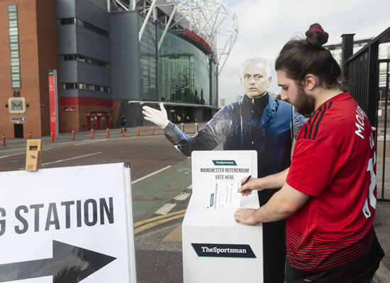 There's A Polling Station Outside Old Trafford Where Fans Can Vote On Future Of Jose Mourinho