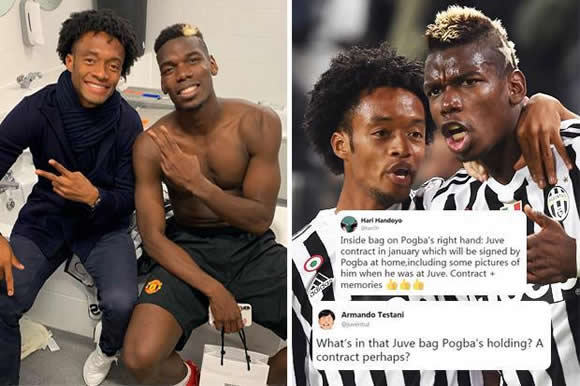 Smiling Paul Pogba blasted by Manchester United fans for posing with Juventus gift bag and smiling in away changing room after Champions League defeat
