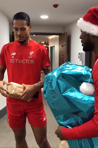 Georginio Wijnaldum gives Liverpool team-mate Virgil van Dijk a clean sheet for Christmas