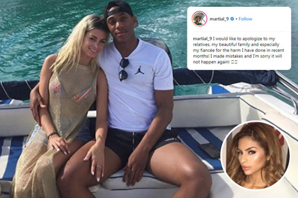 Man Utd's Anthony Martial apologises to fiancee and 'beautiful family' for the 'harm he's done' after cheat storm