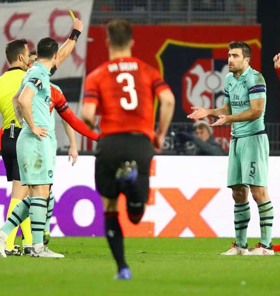 Rennes 3 Arsenal 1: Sarr leaves Gunners on the brink after Sokratis red card