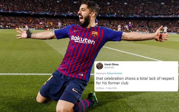 Suarez celebrating Barcelona goal against former side Liverpool causes controversy