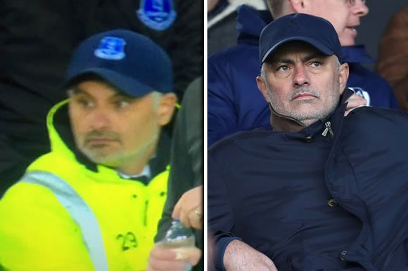 Jose Mourinho is an Everton steward! Twitter in meltdown at hilarious lookalike