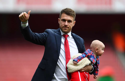 Aaron Ramsey breaks down in tears as he says goodbye after 11 years at Arsenal