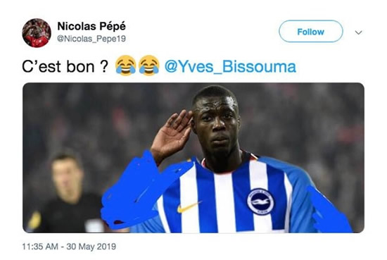 Liverpool and Man Utd target Nicolas Pepe signs for BRIGHTON... according to Wikipedia