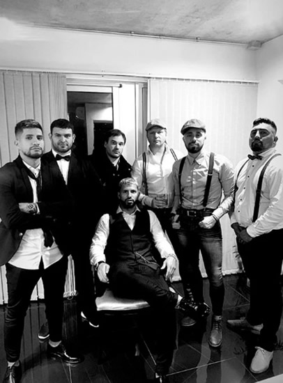Sergio Aguero and pop star girlfriend celebrate his 31st birthday with Peaky Blinders style party