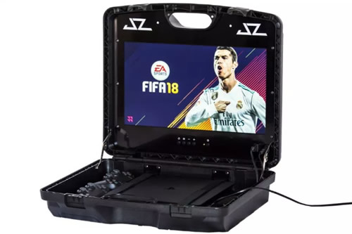 Aguero, Mbappe, Messi and van de Beek are all fans of the JZ Design Game Case that lets them take their games consoles on away days