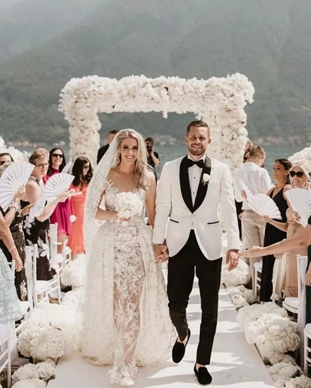 Everton star Sigurdsson marries stunning Miss Iceland winner Alexandra in picturesque ceremony by Lake Como