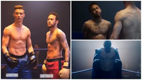 Cristiano Ronaldo and Neymar face off in a boxing ring for new advert