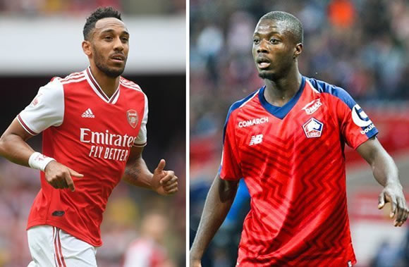Arsenal star Aubameyang gives four-word response when asked about Nicolas Pepe's arrival