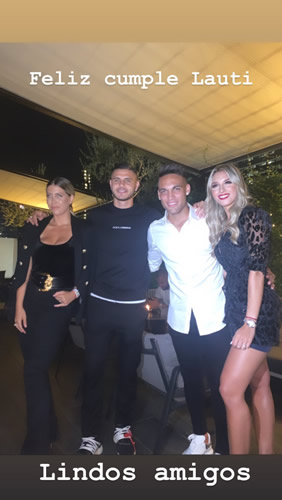 Wanda Icardi celebrates ‘another year’ at Inter as players and Wags party together for Lautaro Martinez’s birthday hinting he will stay at San Siro
