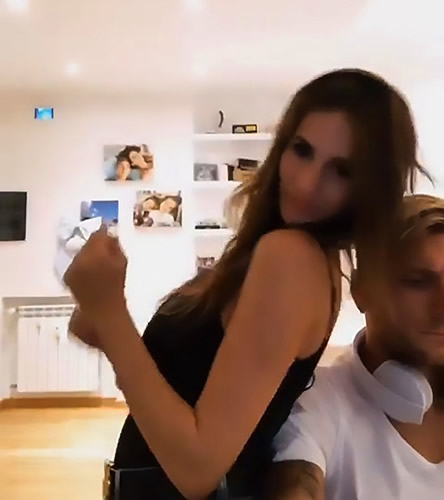 Lazio striker Ciro Immobile’s hot Wag Jessica Melena does sexy dance to get his attention while he plays video games