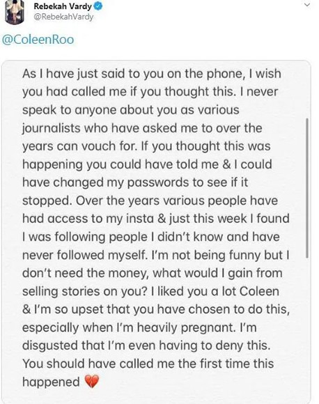 Sobbing Rebekah Vardy begs Coleen Rooney to believe she didn't leak stories in panicked phone call about 'Wagileaks' online row
