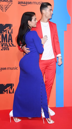 Cristiano Ronaldo and Girlfriend Georgina Rodriguez Look Electrifying at the MTV Europe Music Awards