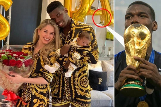 FAMILY GUY Man Utd star Paul Pogba posts rare family picture for wife Zulay’s birthday and has replica World Cup on his cabinet