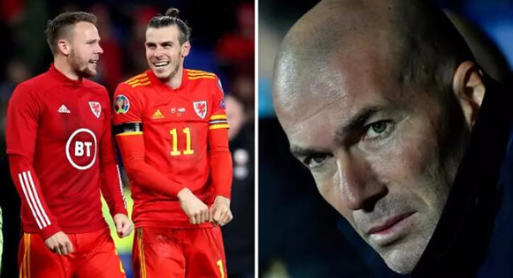 Zinedine Zidane's Reaction To Gareth Bale’s Controversial Flag Celebration After Wales' Euro 2020 Qualifier