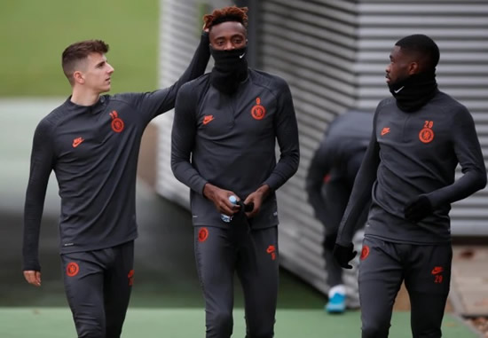 Tammy Abraham reveals new ginger hair in Chelsea training leaving Mason Mount fascinated