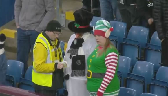 Snowman and elf sent out of stands as Grinch steward has meltdown at Burnley