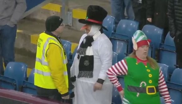 Snowman and elf sent out of stands as Grinch steward has meltdown at Burnley