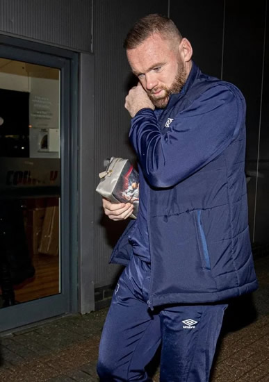 Wayne Rooney shows off custom washbag of four kids posing for Christmas as he prepares for Derby debut