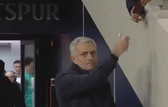 Watch hilarious moment fan tries to take selfie with Mourinho before Tottenham boss snaps top of his head and a wall