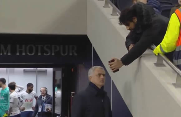 Watch hilarious moment fan tries to take selfie with Mourinho before Tottenham boss snaps top of his head and a wall