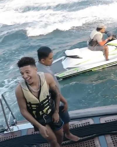 Inside Jadon Sancho’s glam holiday with private jet, a super yacht and gold steak that doesn’t go down well in Germany