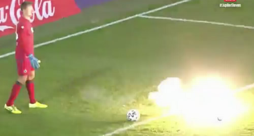Vincent Kompany yells at Anderlecht fan as firecracker thrown at Simon Mignolet