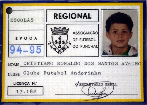 Amazing photos of Ronaldo as a skinny kid with an awkward smile and his first football registration card in Madeira