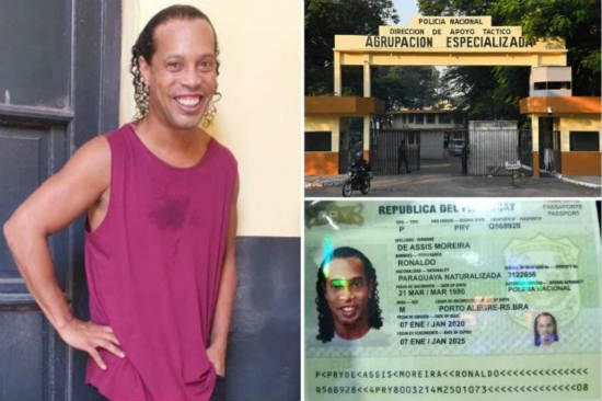Ronaldinho hates the food in prison as Brazil icon is pictured signing autographs on fellow inmates' clothing