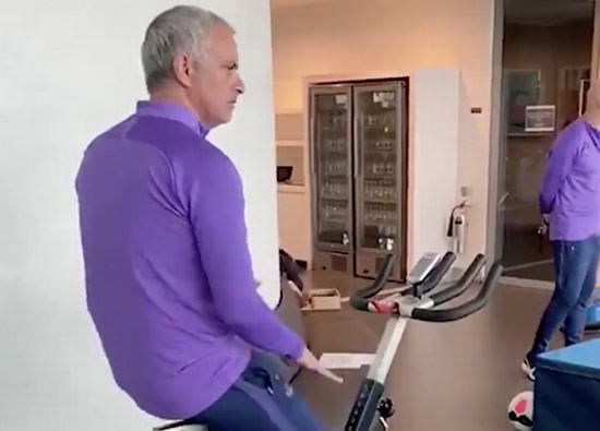 Jose Mourinho leads Spurs virtual training sessions on exercise bike - as players call in on Zoom