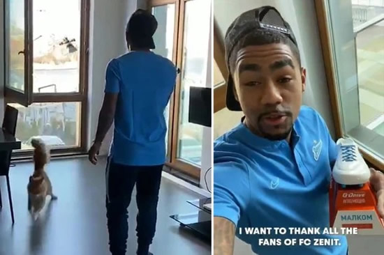 Zenit use a drone to deliver Player of the Month award to Malcom at his high rise flat… and terrify his cat