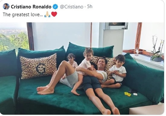 Cristiano Ronaldo shares first photo with family locked down in Italy as he quarantines before return to training
