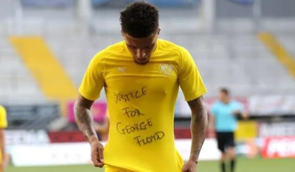 Jadon Sancho shows 'Justice for George Floyd' support after scoring Borussia Dortmund goal