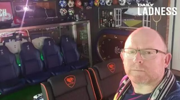 Football Fan Transforms His Garage Into $35,000 Mancave With 14 Screens