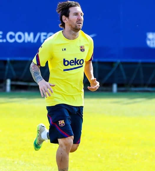 Messi pictured with nasty scar at Barcelona training after clashing with Carlos and narrowly avoiding Sevilla red card